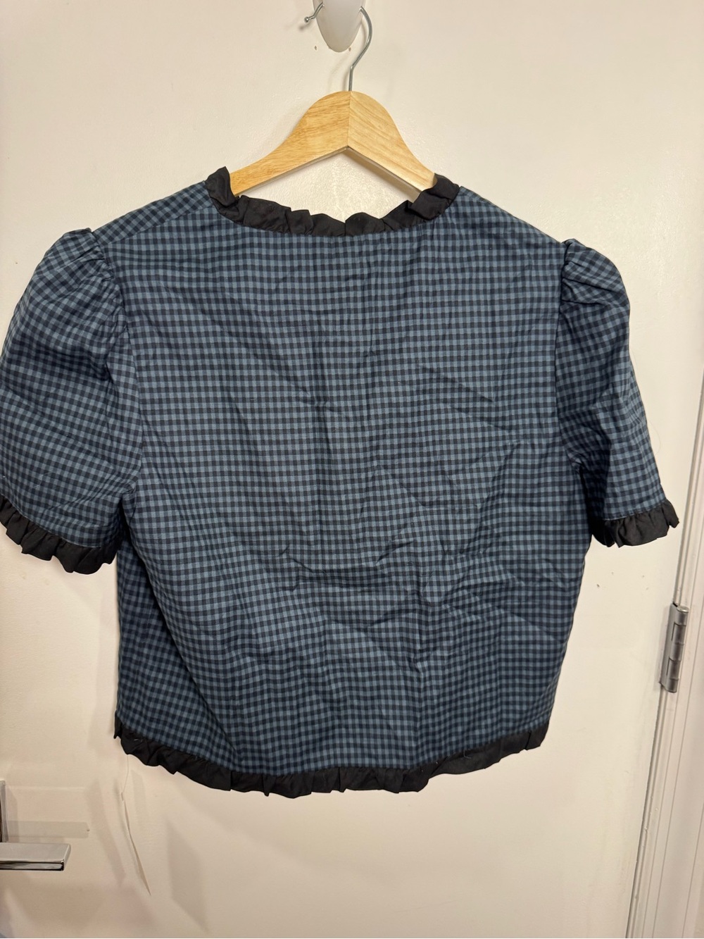 Nwt Reformation Bess linen top in dark slate check - size m - Picture 4 of 4